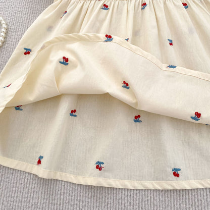 Summer Girls Cherry Pattern Lace Trim Short Sleeves Onesies and Dress – Princess Sister Matching Set, MyKids-USA®, Baby & Children's Outfits, MyKids-USA -  -  -  -  -  -  - .
