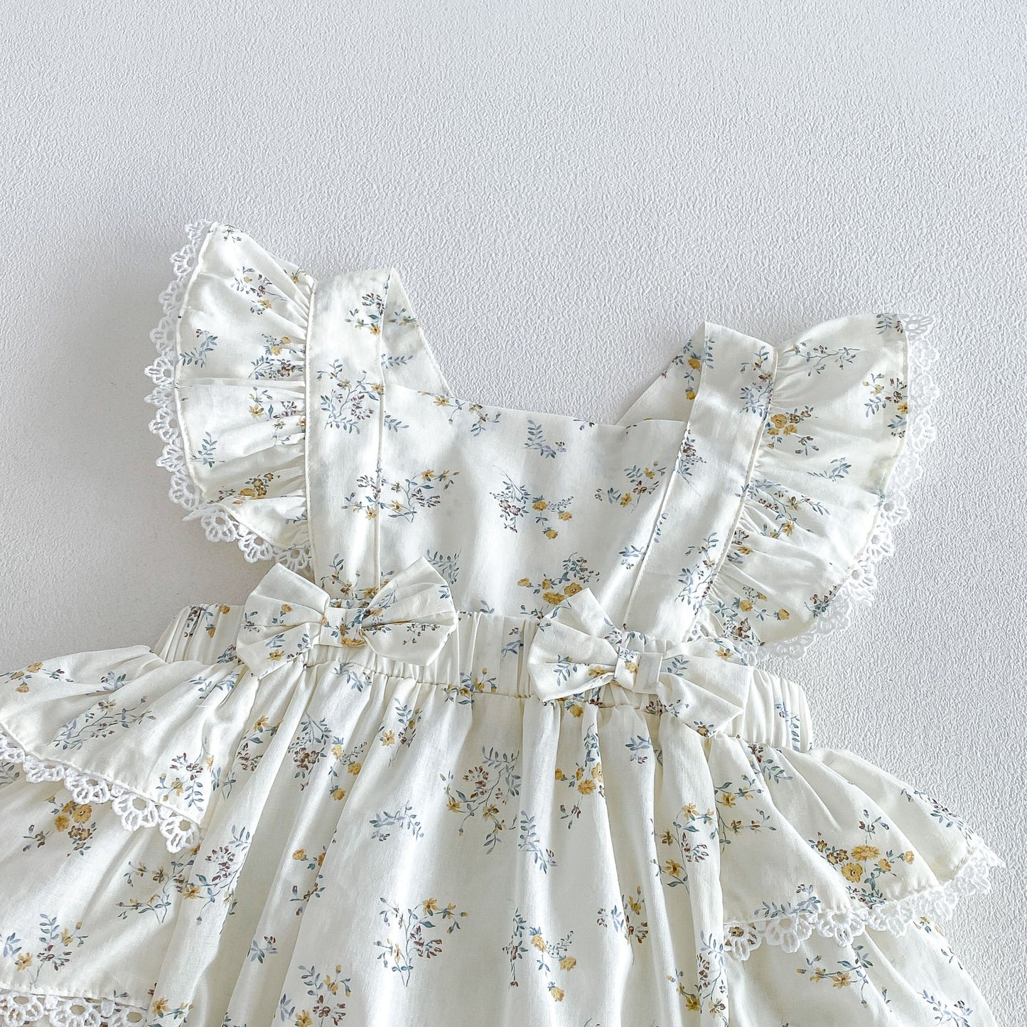 Design Summer Baby Kids Girls Fly Sleeves Floral Pattern Bodysuit