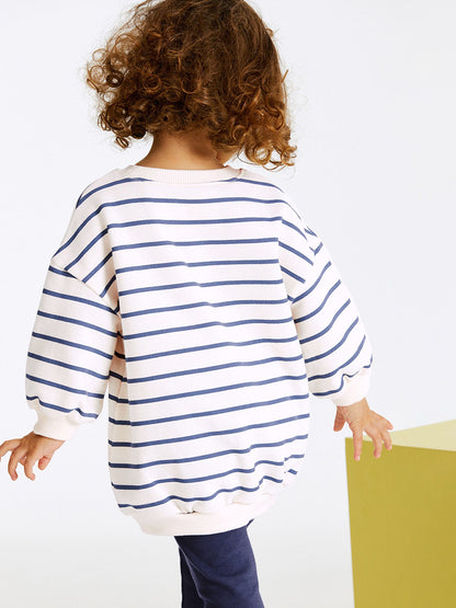 Spring And Autumn Girls Cartoon Rabbit And Striped Pattern Long Sleeves Crew Neck Top Sweatshirt And Pants Clothing Set, MyKids-USA®, Baby & Toddler Outfits, MyKids-USA -  -  -  -  -  -  - 