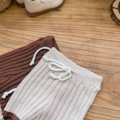 Arrival Spring and Summer Baby Kids Short Sleeves Striped Pattern T-shirt and Shorts Knitted Clothing Set