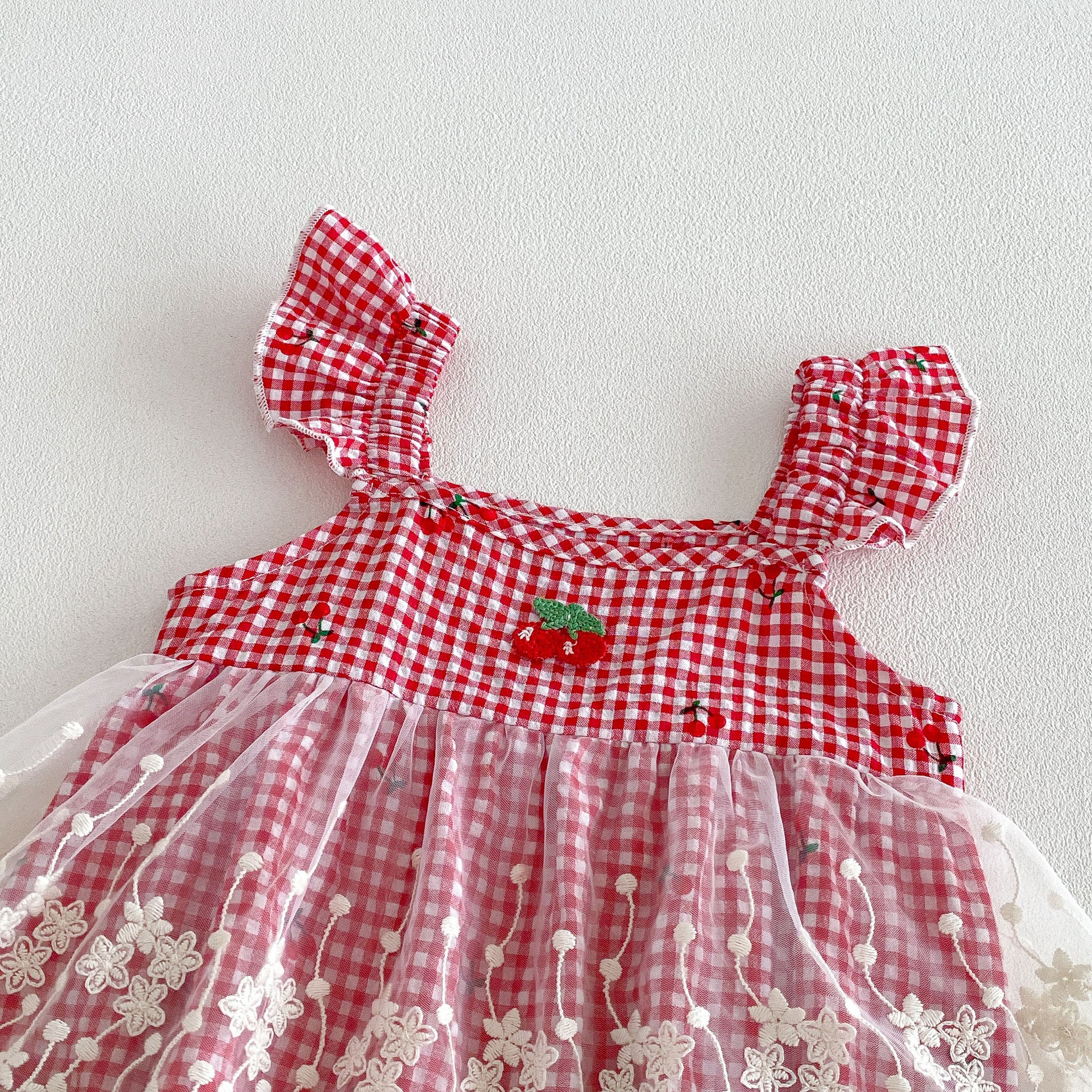 Design Summer Baby Kids Girls Fly Sleeves Plaid Pattern Strap Bodysuit, MyKids-USA®, Baby & Children's One-Pieces, MyKids-USA -  -  -  -  -  -  - .