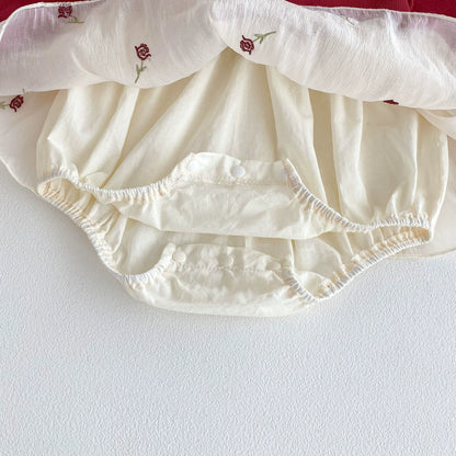 Autumn Arrival Baby Girls Long Sleeves Flowers Embroidered Pattern Color Patchwork Onesies, MyKids-USA®, Baby & Toddler Dresses, MyKids-USA -  -  -  -  -  -  - 