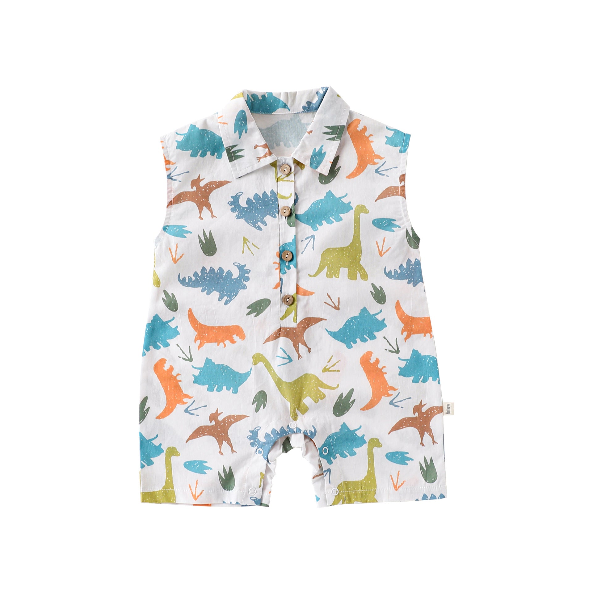 Summer Arrival Baby Unisex Sleeveless Cartoon Dinosaurs Pattern Single Breasted Rompers, MyKids-USA®, Baby One-Pieces, MyKids-USA -  -  -  -  -  -  - 