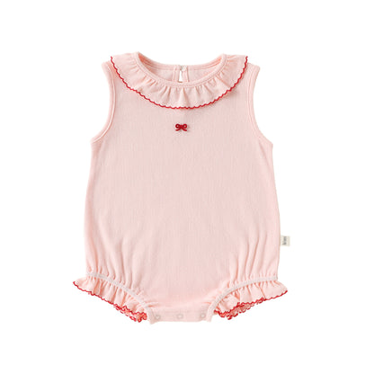 Summer Arrival Baby Girls Sleeveless Butterfly-bow Pattern Bodysuit