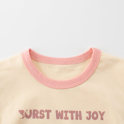 Summer Girls’ Flowers and Letters Pattern T-shirt in European and American Style, MyKids-USA®, T-Shirts, MyKids-USA -  -  -  -  -  -  - .