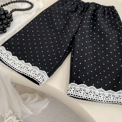 Arrival Baby Kids Girls Dots Pattern Lace Trim Pants, MyKids-USA®, Trousers, MyKids-USA -  -  -  -  -  -  - .