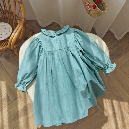 Arrival Autumn Girls Flowers and Cherry Embroidery Pattern Long Sleeves Dress, MyKids-USA®, Baby & Toddler Dresses, MyKids-USA -  -  -  -  -  -  - 