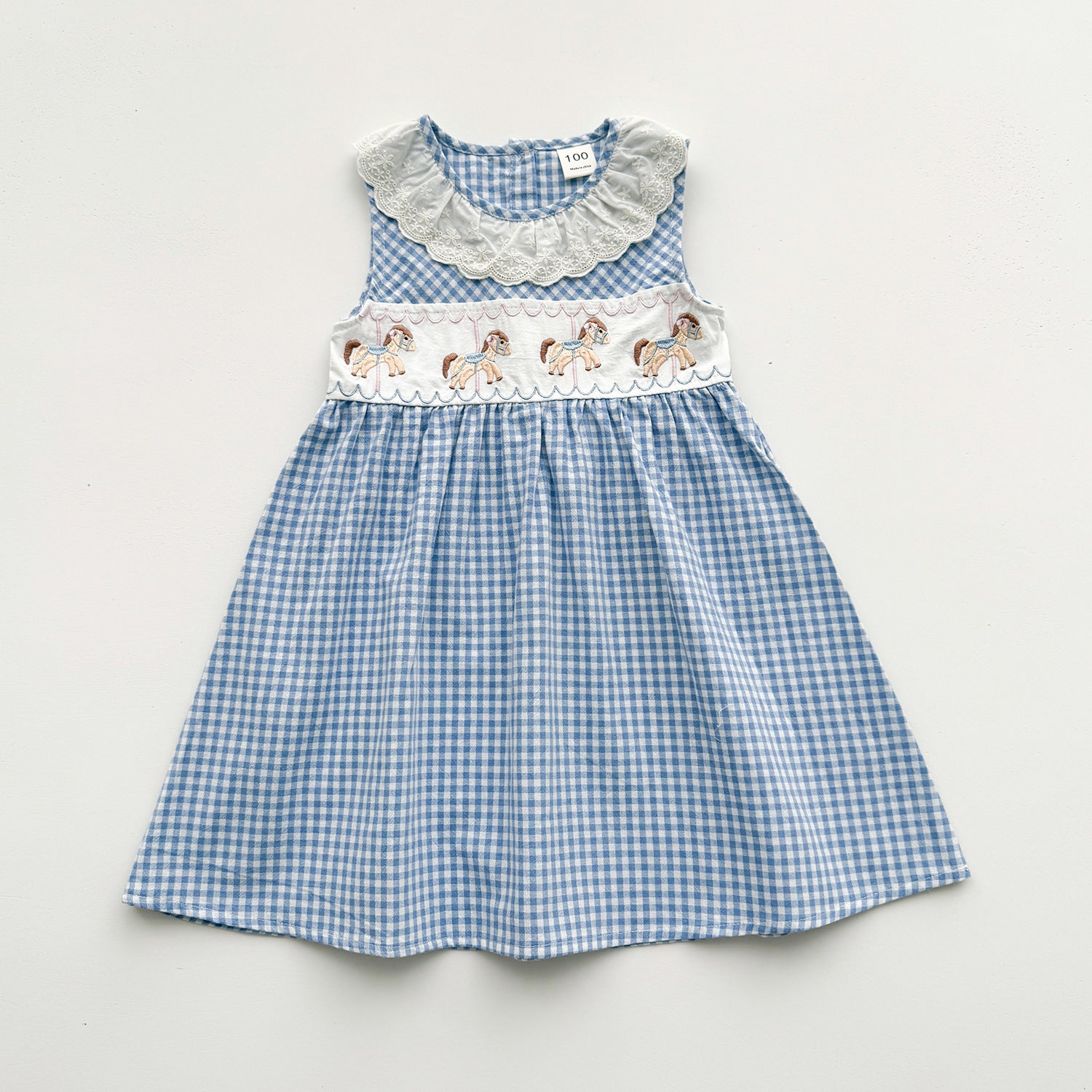 Summer Arrival Baby Girls Sleeveless Plaid and Animals Cartoon Pattern Dress, MyKids-USA®, Baby & Children's Dresses, MyKids-USA -  -  -  -  -  -  - .