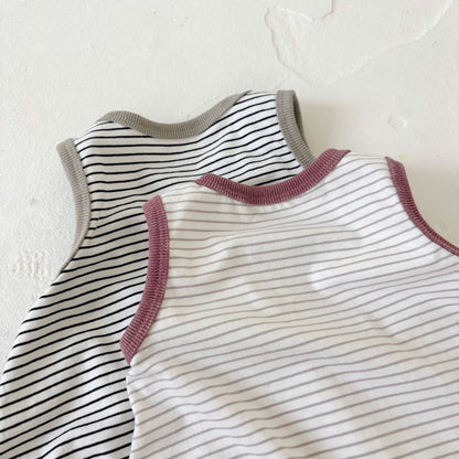Summer Arrival Baby Unisex Casual Striped Pattern Sleeveless Onesies, MyKids-USA®, Baby One-Pieces, MyKids-USA -  -  -  -  -  -  - 