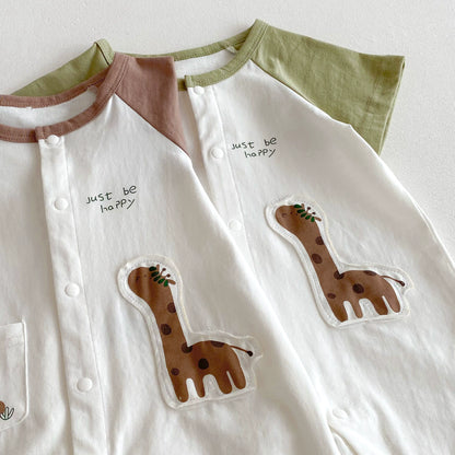 Summer Arrival Baby Unisex Letters and Cartoon Pattern Short Sleeves Casual Rompers, MyKids-USA®, Baby One-Pieces, MyKids-USA -  -  -  -  -  -  - 