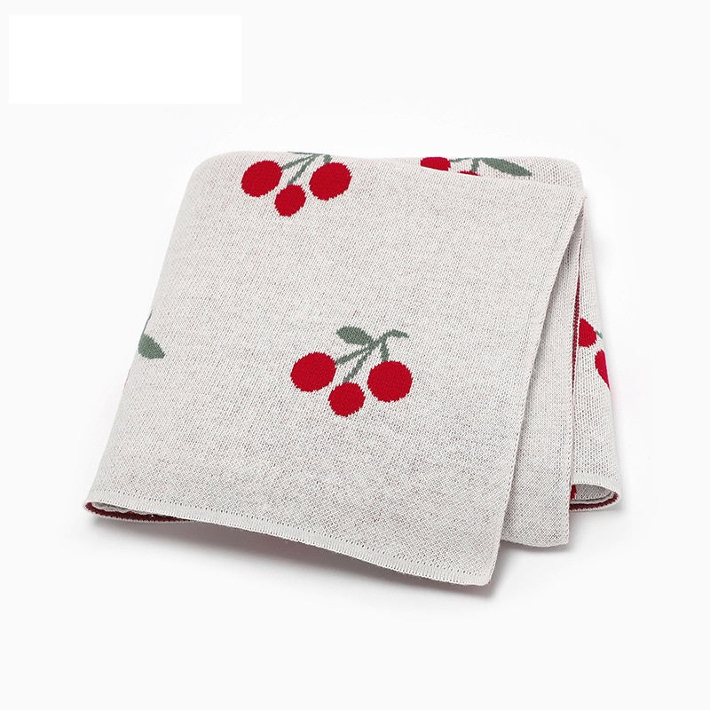 Hot Selling: Spring/Summer New Arrival Knitted Cute And Sweet Cherry Soft Baby Blanket, Perfect For Newborn Boys And Girls
