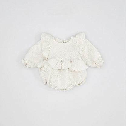 MyKids-USA® Autumn Flutter Sleeve Ruffle Bubble Baby Kids Girls Princess Bodysuit