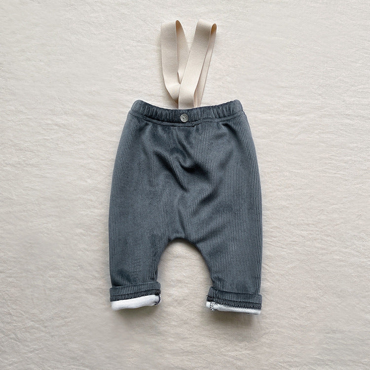 Autumn and Spring Arrival Baby Unisex Sleeveless Color Patchwork Strap Rompers Overalls