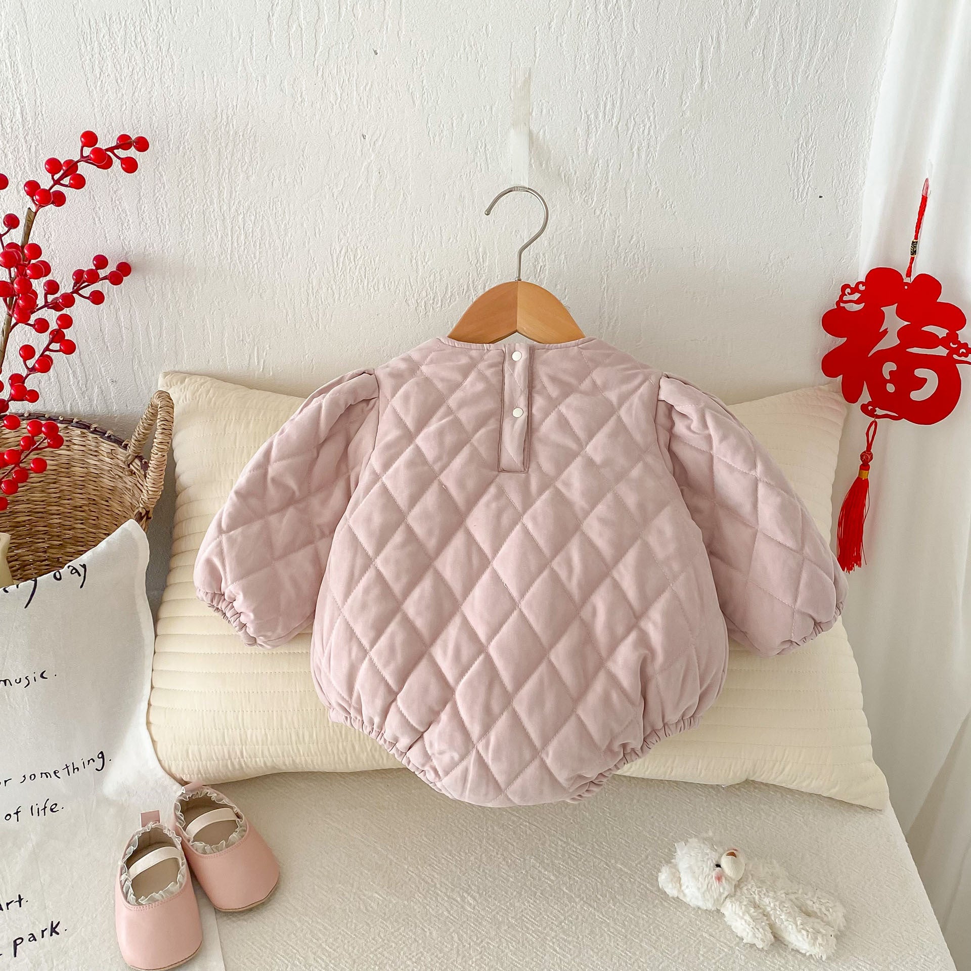 Winter Arrival Baby Girls Cute Rabbits Embroidered Pattern Warm Padded Thick Onesies, MyKids-USA®, Baby One-Pieces, MyKids-USA -  -  -  -  -  -  - 