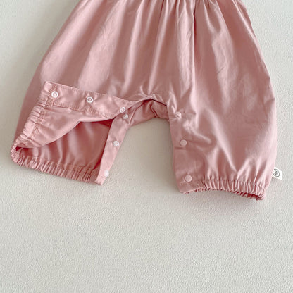 Spring and Autumn Baby Kids Girls Long Sleeves Cartoon Pattern Top and Pink Sleeveless Rompers Clothing Set