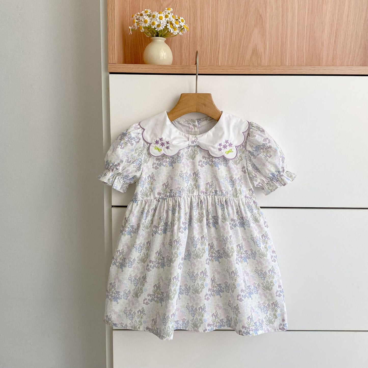 Arrival Summer Flowers Pattern Baby Kids Girls Onesies and Dress – Princess Sister Matching Set, MyKids-USA®, Baby & Children's Outfits, MyKids-USA - Size/Age - 66 (3-6M) - Color - White -  -  - TR2604192212-B.