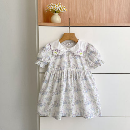 Arrival Summer Flowers Pattern Baby Kids Girls Onesies and Dress – Princess Sister Matching Set, MyKids-USA®, Baby & Children's Outfits, MyKids-USA - Size/Age - 66 (3-6M) - Color - White -  -  - TR2604192212-B.
