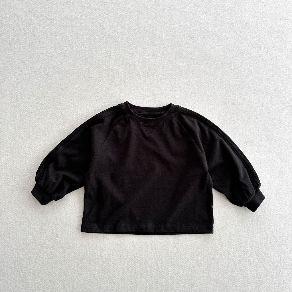 Autumn Arrival Kids Unisex Casual Solid Color Long Sleeves Pullover, MyKids-USA®, Sweaters, MyKids-USA - Size/Age - 80 (9-12M) - Color - Black -  -  - TR2510082219-A