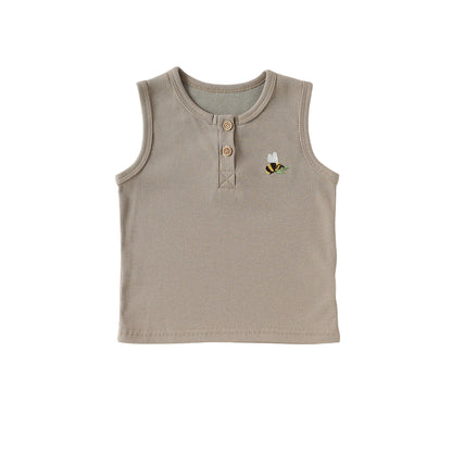 Summer Arrival Baby Sleeveless Animals Embroidered Pattern Vest, MyKids-USA®, Baby & Toddler Outerwear, MyKids-USA - Size/Age - 73 (6-9M) - Color - Khaki -  -  - TR2605142346-C.