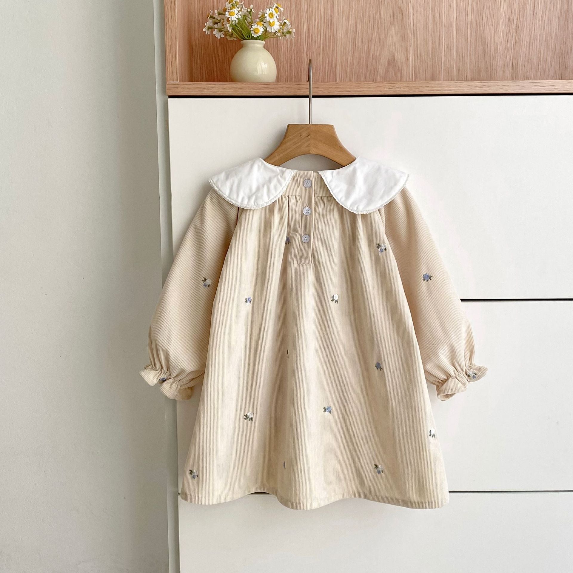 Autumn Baby Kids Girls Flowers Embroidered Pattern Long-sleeved Onesies and Dress – Princess Sister Matching Set, MyKids-USA®, Baby & Toddler Dresses, MyKids-USA -  -  -  -  -  -  - 