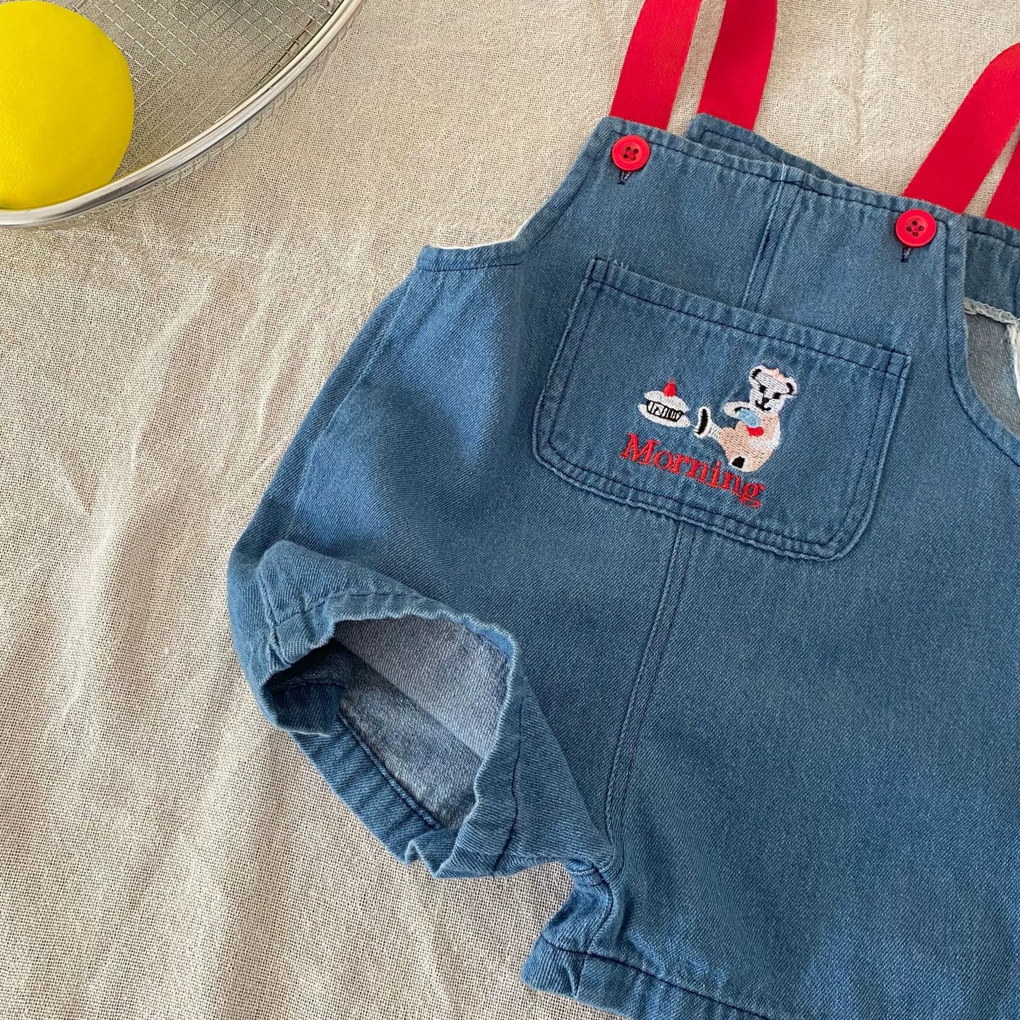 Summer Arrival Baby Unisex Cartoon Embroidered Sleeveless Denim Strap Overalls, MyKids-USA®, Baby & Toddler Outfits, MyKids-USA -  -  -  -  -  -  - 