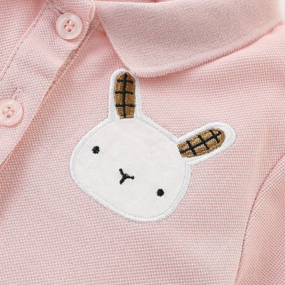 Summer Arrival Cartoon Rabbit Pattern Short Sleeves Turn-down Collar Dress for Stylish Girls, MyKids-USA®, Baby & Toddler Dresses, MyKids-USA -  -  -  -  -  -  - 