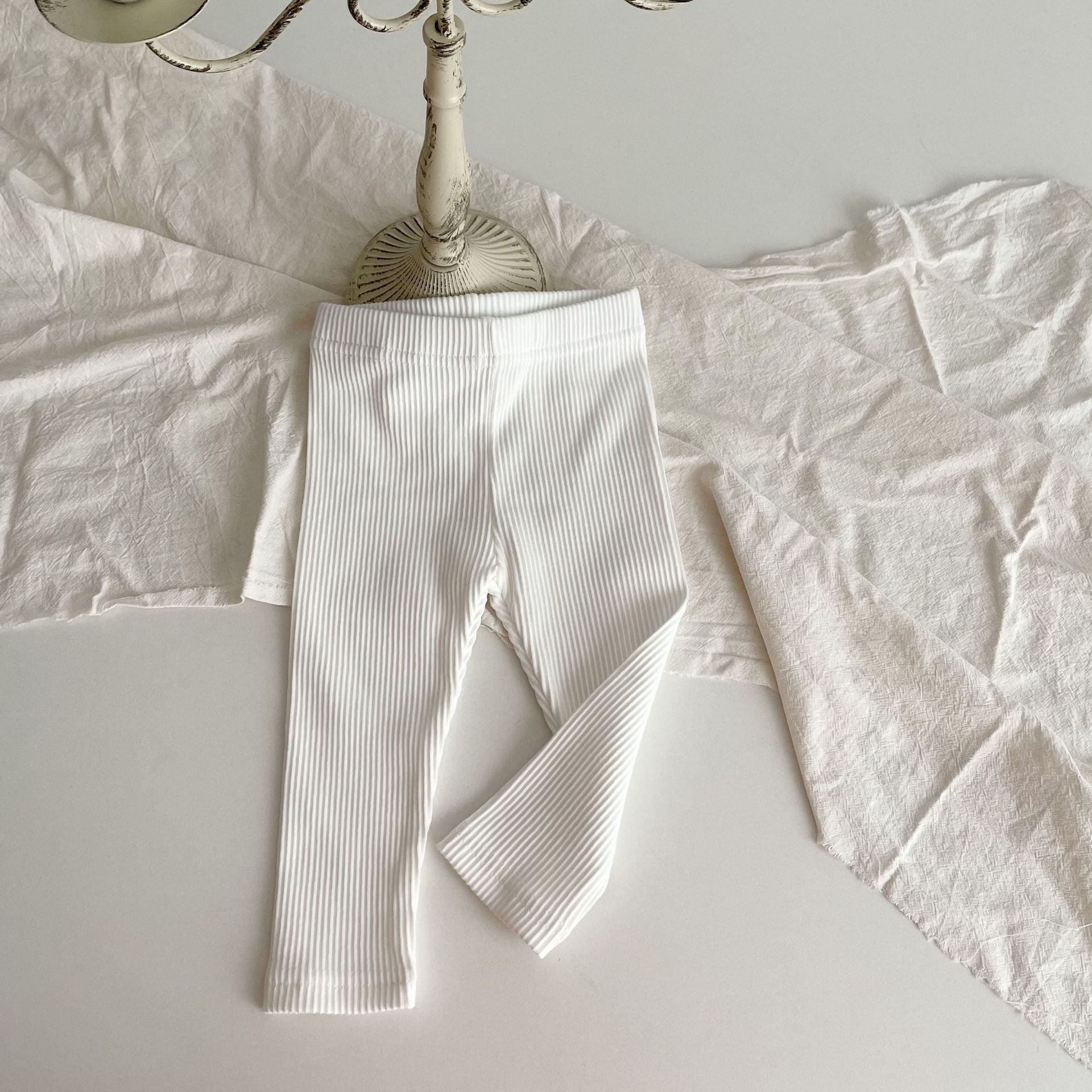 Autumn Arrival Elastic Baby Kids Unisex Solid Color Striped Pattern Pants, MyKids-USA®, Baby & Toddler Bottoms, MyKids-USA - Size/Age - 66 (3-6M) - Color - Beige -  -  - TR2509162329