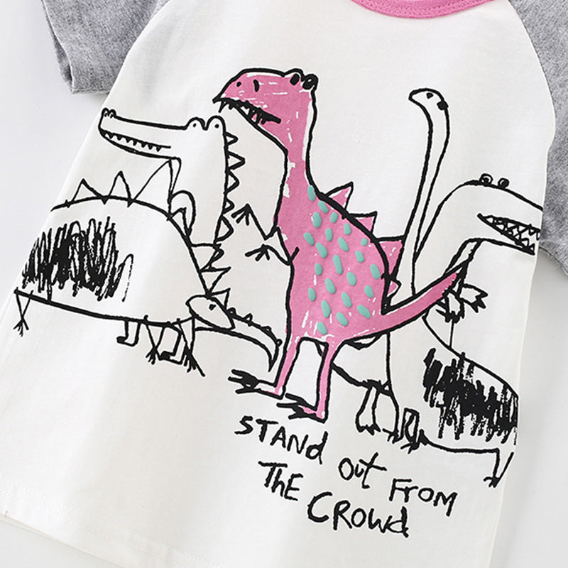 Summer Boys’ Animals Cartoon Pattern T-shirt in European and American Style, MyKids-USA®, Baby & Toddler Tops, MyKids-USA -  -  -  -  -  -  - 