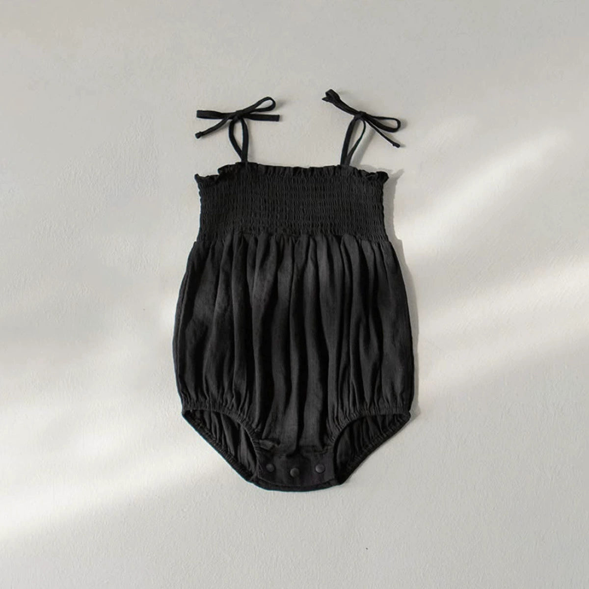 Summer Arrival Baby Girls Cute Solid Color Black Sleeveless Strap Onesies, MyKids-USA®, Baby One-Pieces, MyKids-USA -  -  -  -  -  -  - 