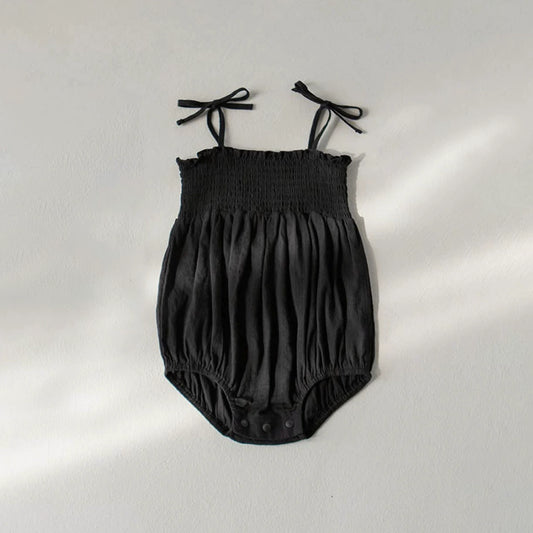 Summer Arrival Baby Girls Cute Solid Color Black Sleeveless Strap bodysuit, MyKids-USA®, Baby One-Pieces, MyKids-USA -  -  -  -  -  -  - .