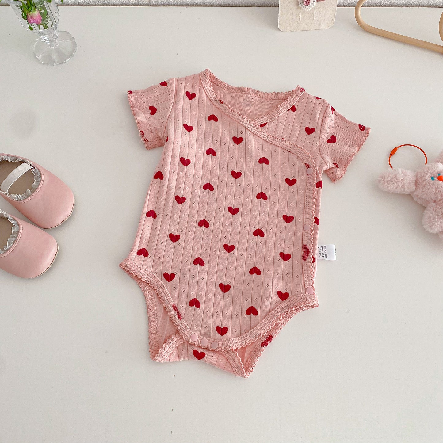 Arrival Summer Baby Girls Butterfly-bows Pattern Sleeveless or Short Sleeves Bodysuit, MyKids-USA®, Bodysuits, MyKids-USA - Size/Age - 66 (3-6M) - Color - Pink -  -  - TR2602081552-D.