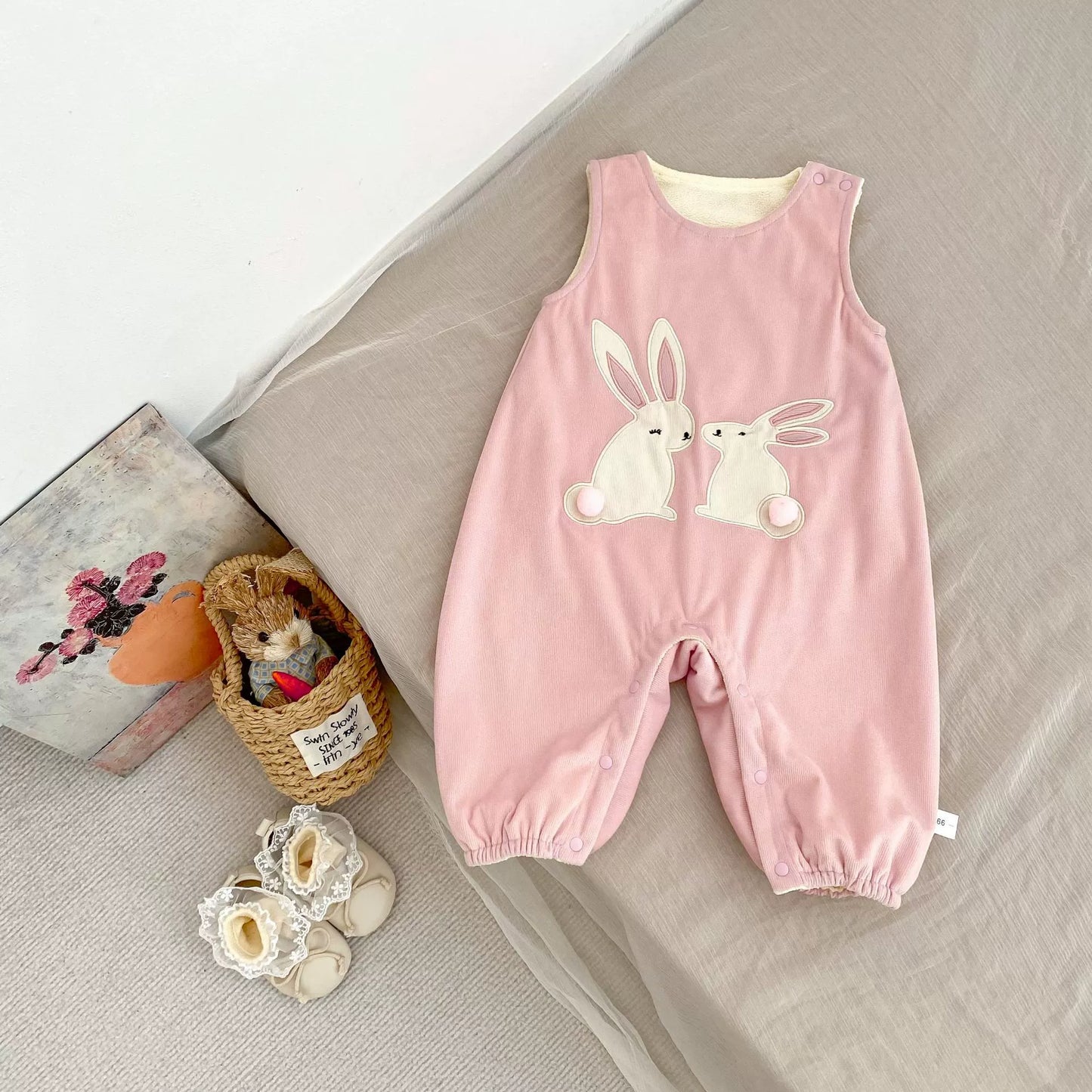 Spring and Autumn Baby Kids Girls Long Sleeves Fleece Top and Sleeveless Rabbits Pattern Overalls Clothing Set, MyKids-USA®, Baby & Toddler Dresses, MyKids-USA -  -  -  -  -  -  - 