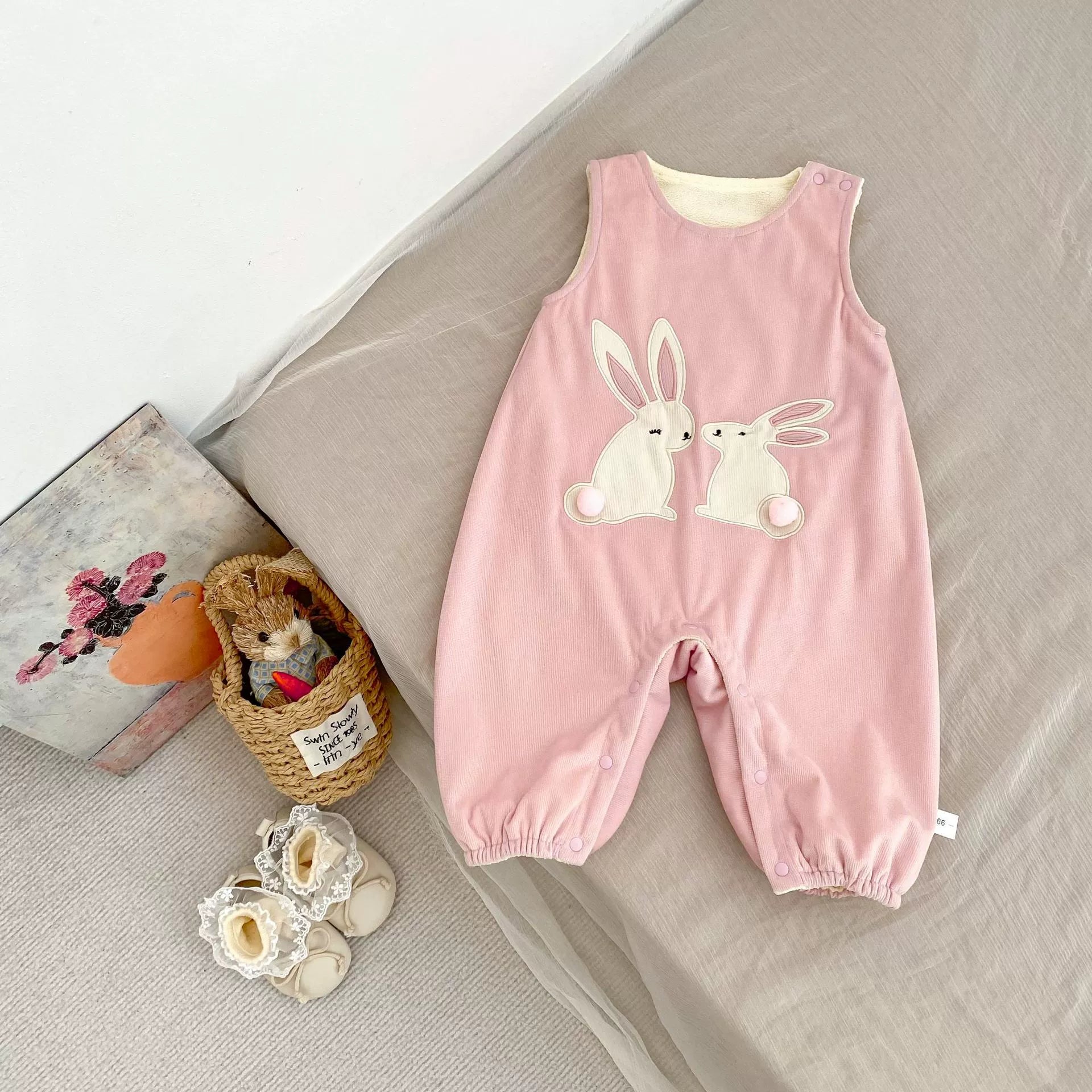 Spring and Autumn Baby Kids Girls Long Sleeves Fleece Top and Sleeveless Rabbits Pattern Overalls Clothing Set, MyKids-USA®, Baby & Toddler Dresses, MyKids-USA -  -  -  -  -  -  - 