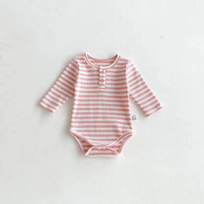 Autumn Arrival Baby Unisex Long Sleeves Striped Onesies, MyKids-USA®, Baby One-Pieces, MyKids-USA - Size/Age - 66 (3-6M) - Color - Pink -  -  - TR2509172354-B