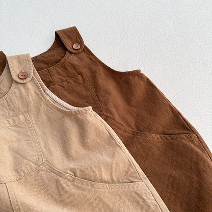 Autumn Unisex Baby Solid Color Sleeveless Casual Overalls Romper, MyKids-USA®, Baby One-Pieces, MyKids-USA -  -  -  -  -  -  - 