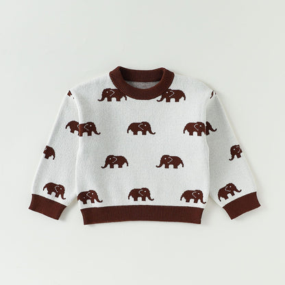 Autumn Arrival Baby Kids Unisex Long Sleeves Animals Pattern Crew Neck Pullover, MyKids-USA®, Sweaters, MyKids-USA - Size/Age - 80 (9-12M) - Color - Grey -  -  - TR2509102222-A