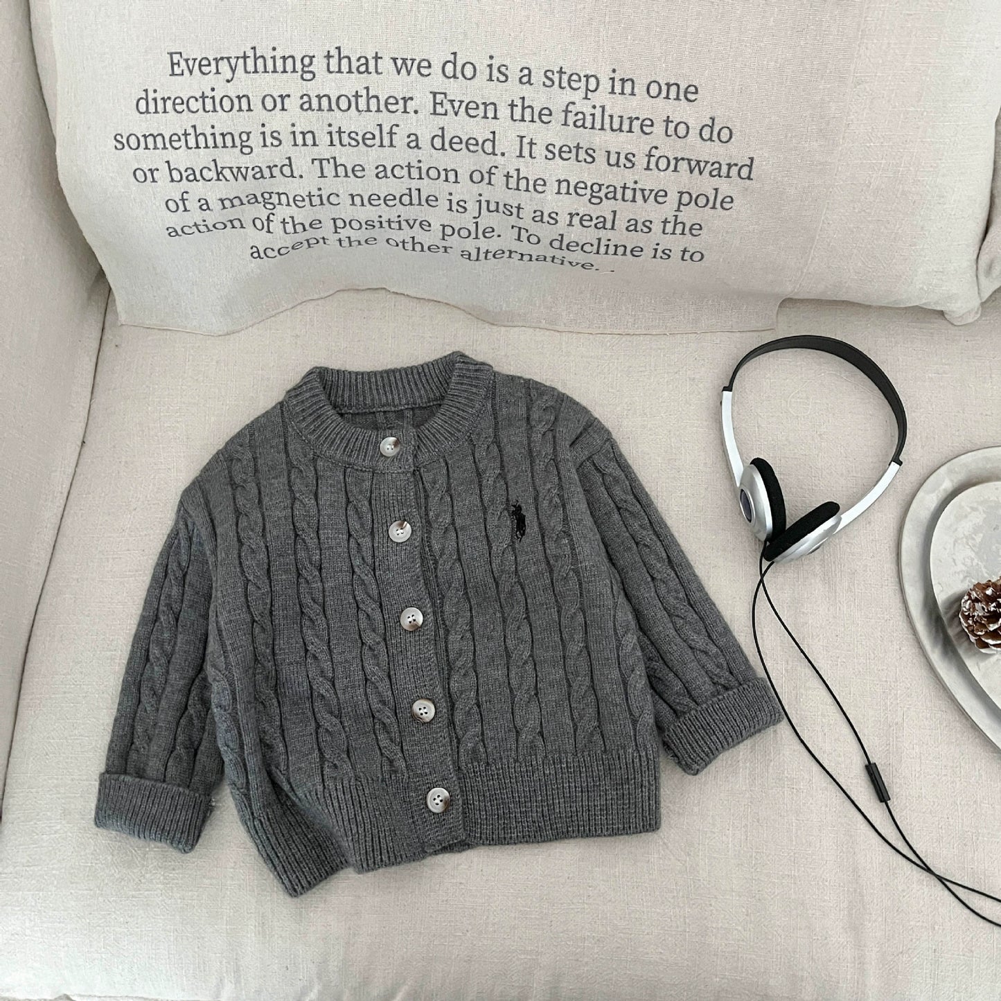 Autumn Arrival Baby Kids Unisex Comfortable Jacquard Pattern Knitted Long Sleeves Cardigan, MyKids-USA®, Cardigans, MyKids-USA - Size/Age - 73 (6-9M) - Color - Grey -  -  - TR2508162325-B