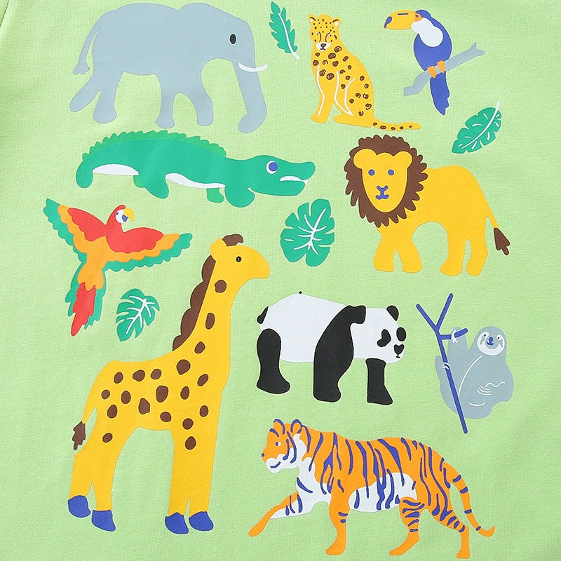 Summer Boys’ Cute Animals Cartoon Pattern T-shirt in European and American Style, MyKids-USA®, Baby Activity Tops, MyKids-USA -  -  -  -  -  -  - 