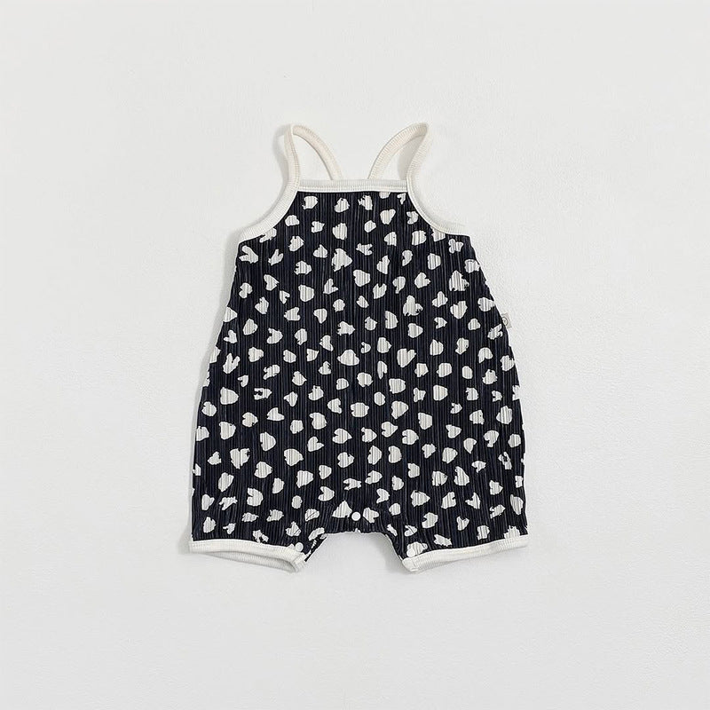 Summer Arrival Baby Sleeveless Hearts Pattern Rompers Bodysuits, MyKids-USA®, Baby & Children's One-Pieces, MyKids-USA - Size/Age - 66 (3-6M) - Color - Black -  -  - TR2605232225-A.