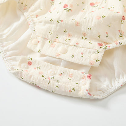 Autumn Hot Selling Baby Girls Floral Pattern Ruffle Neck Onesies Bodysuits, MyKids-USA®, Baby One-Pieces, MyKids-USA -  -  -  -  -  -  - 