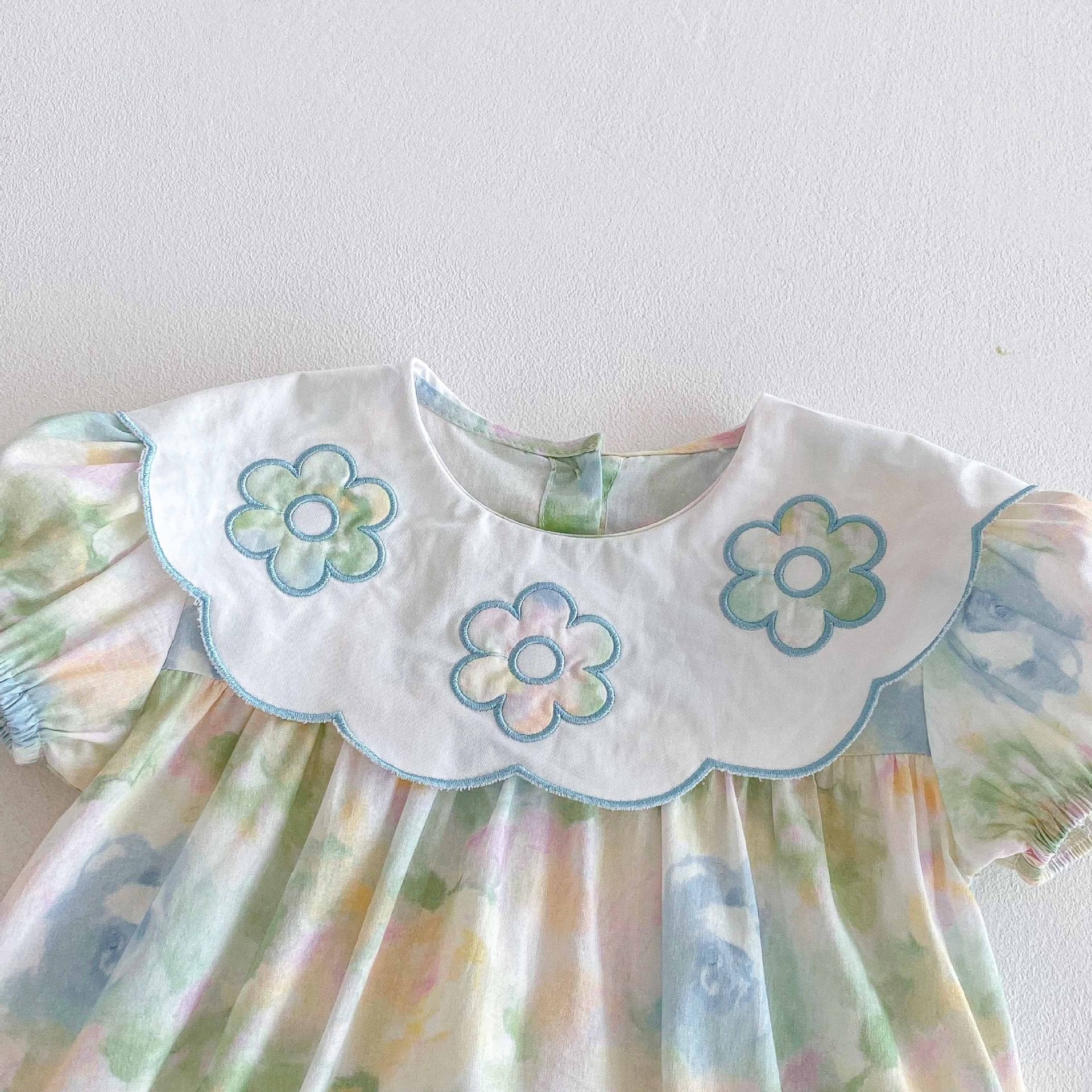 Summer Arrival Baby Girls Cute Tie Dye Short Sleeves Flowers Pattern Onesies, MyKids-USA®, Baby One-Pieces, MyKids-USA -  -  -  -  -  -  - 