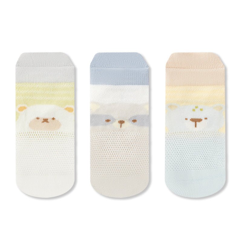 Autumn and Spring Baby Boys and Girls Cute Animals Cartoon Pattern Socks 1 Lot=3-Pair Set, MyKids-USA®, Baby & Toddler Socks & Tights, MyKids-USA - Size/Age - S (0-1Y) - Color - Beige -  -  - TR2602031129-A.