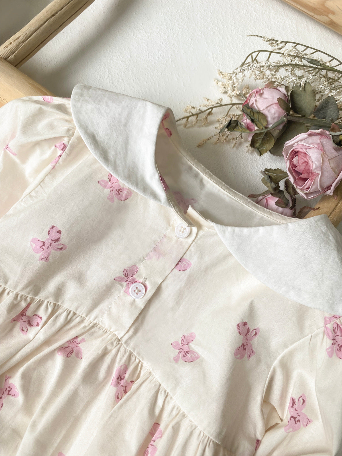 MyKids-USA® Autumn Arrival Butterfly-bows Printed Color Patchwork Baby Kids Girls Princess Long Sleeves Bodysuit