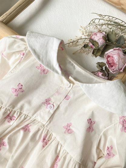 MyKids-USA® Autumn Arrival Butterfly-bows Printed Color Patchwork Baby Kids Girls Princess Long Sleeves Bodysuit