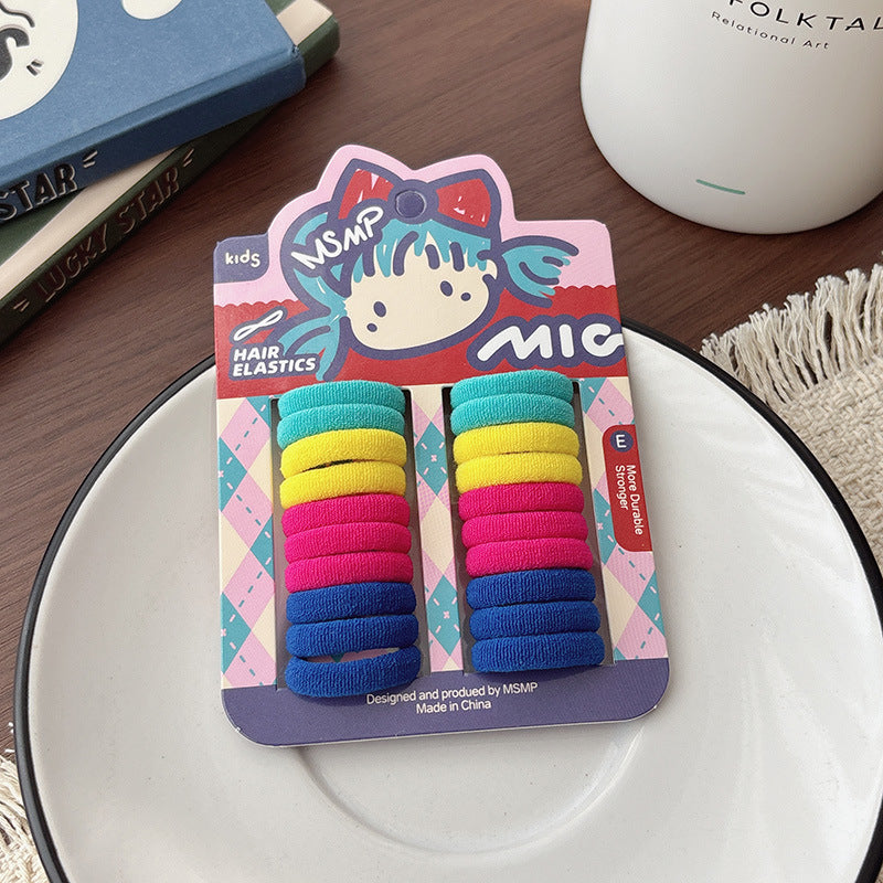 Basic Candy Color Elastic Hair Tie, MyKids-USA®, Ponytail Holders, MyKids-USA - Size/Age - Average Size (0-12Y） - Color - Blue -  -  - TR2604161539-B.