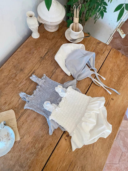 Arrival Girls’ Solid Tankini Bikini 3‑Piece Set — Swim Top, Bloomers and Hat, Cute Summer Swimwear, MyKids-USA®, Classic Bikinis, MyKids-USA -  -  -  -  -  -  - .