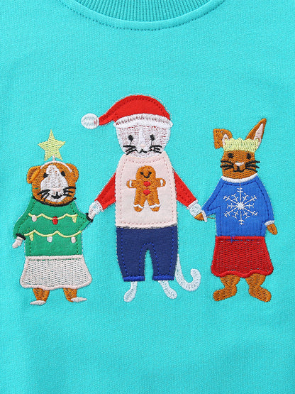 Autumn and Spring Arrival Animals Cartoon Pattern Long Sleeves Pullover for Kids