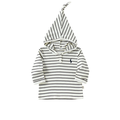 MyKids-USA® Autumn Arrival Baby Kids Unisex Long Sleeves Striped Pattern Hooded Top