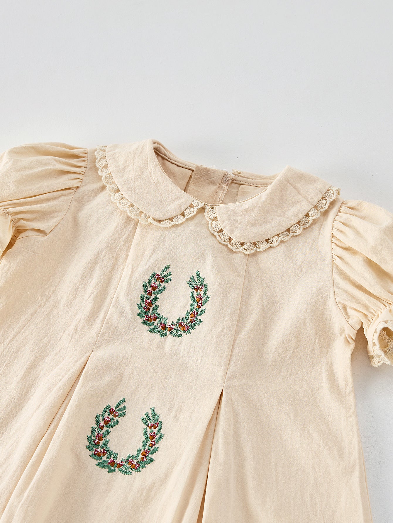 MyKids-USA® Summer Arrival Flowers Wreath Pattern Short Sleeves Dress for Stylish Girls