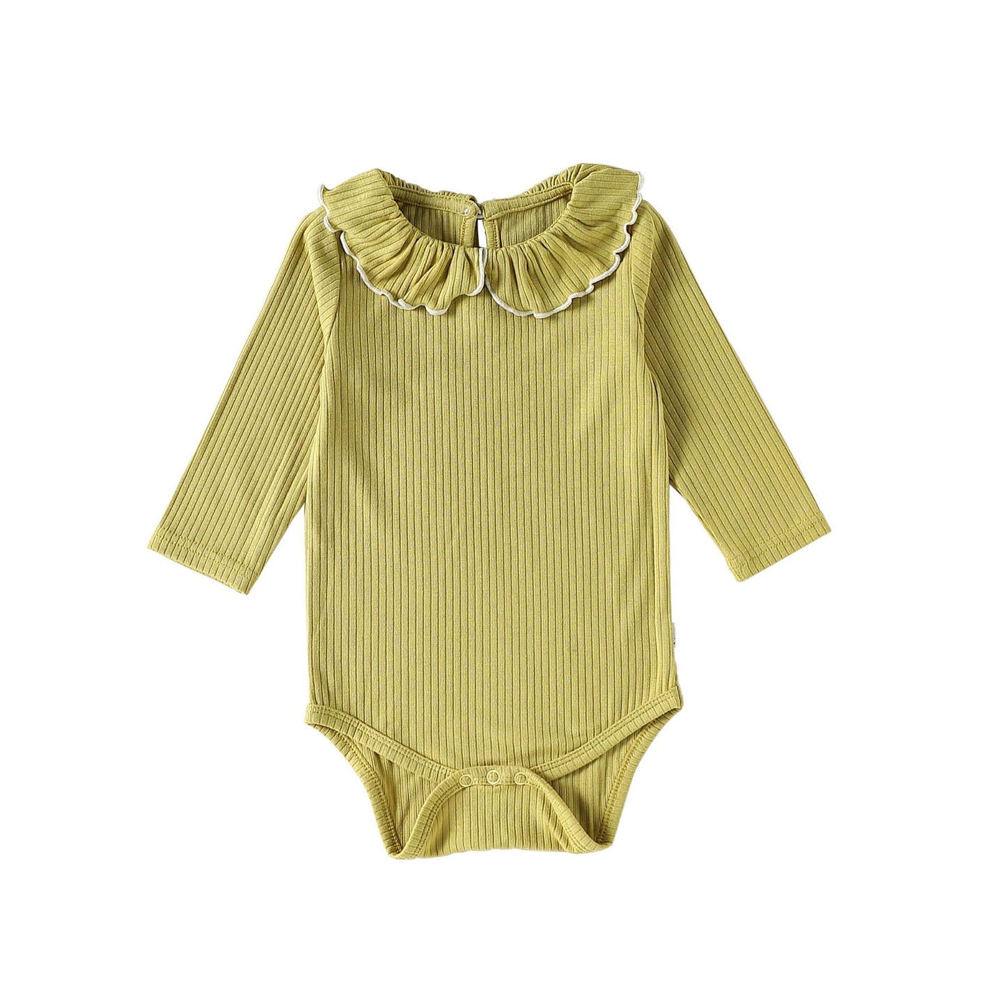 Spring Arrival Baby Girls Long Sleeves Solid Color Bodysuit with Collar, MyKids-USA®, Bodysuits, MyKids-USA - Size/Age - 66 (3-6M) - Color - Green -  -  - TR2603082356-A.